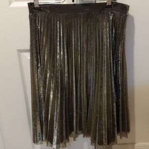 Gold knee length skirt